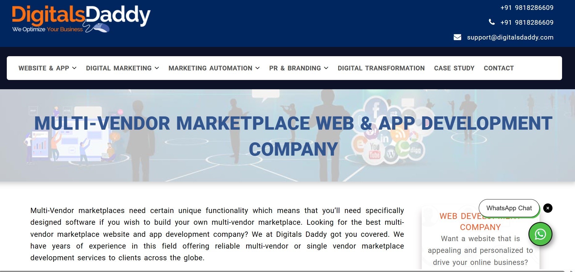 Best Multi-Vendor Web App Development Company India | Digitals Daddy